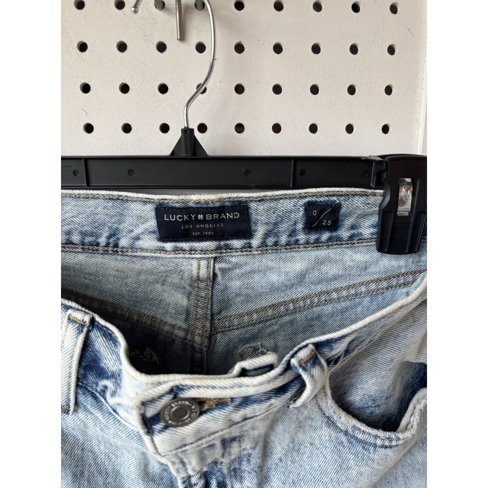 Lucky Brand Cutoff Denim Jean Shorts Distressed Light Wash Women's 0/25 - Picture 5 of 7